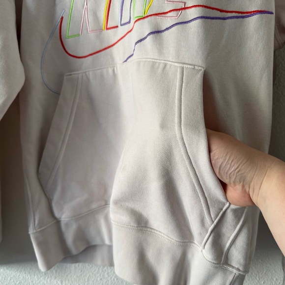 Nike Club Fleece Rainbow Outline Hoodie Pullover Small Streetwear Sporty Cozy - Picture 6 of 10